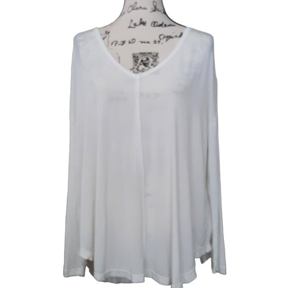 Free People Oversized Tunic Top Moonshine Optic White Long Sleeves - Picture 2 of 5